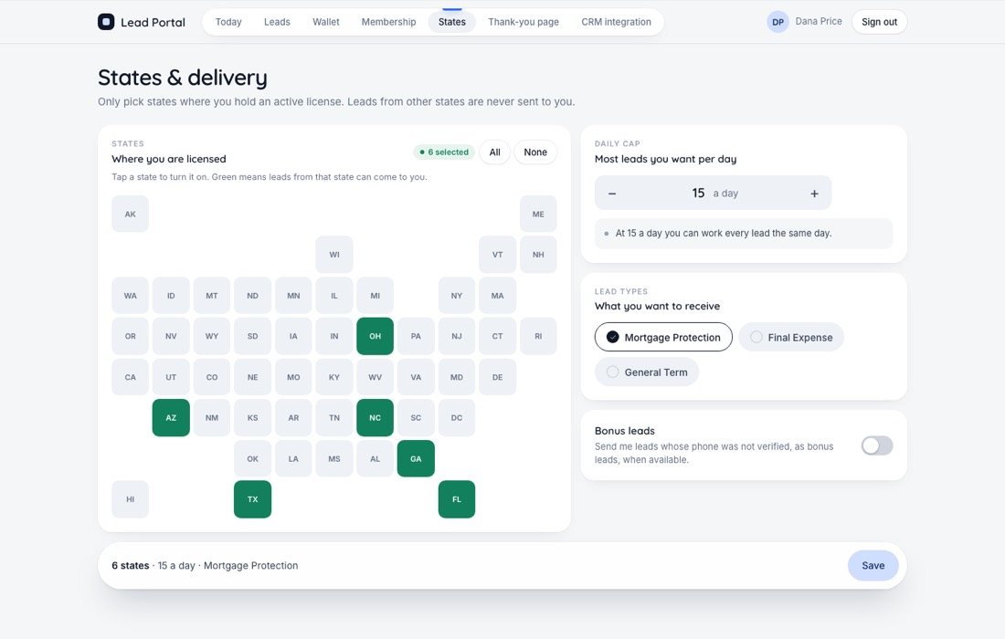 States and delivery